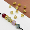 Fiasrel 18k Golden Plated 4/6/8mm Hollow Spacer Beads for DIY Jewelry Making Bracelet Necklace Accessories Supplies