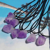 Fiasrel Lavender Amethyst Necklace – Natural Raw Crystal Cluster Pendant