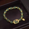 Fiasrel Fashion Retro Lotus Flower Jade Crystal Bracelet Female Lucky Jade Beaded Bracelet Jewelry