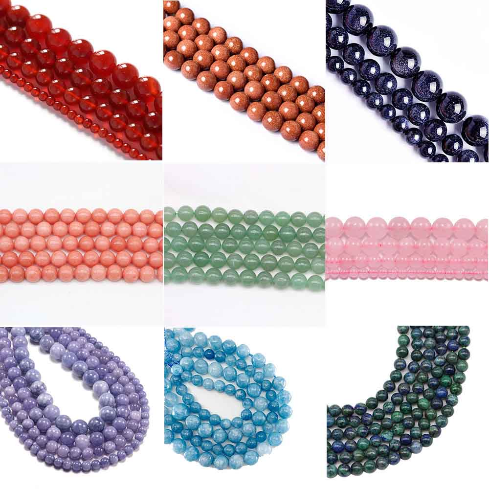 Fiasrel 1bundle High Quality 7A Loose Natural Stone Beads 4-12mm Stone Beads DIY Crystal Beads