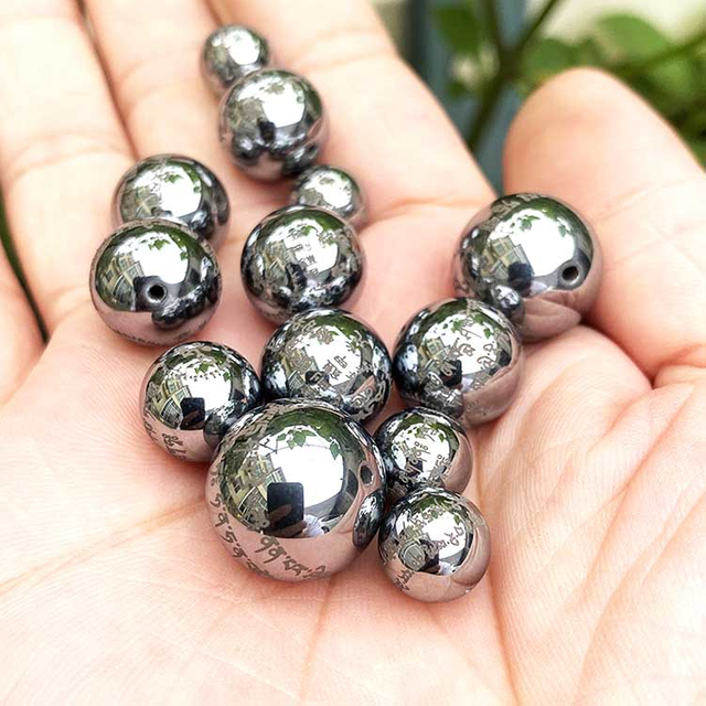 Fiasrel Terahertz Energy Mala Beads with Vajra Armor Mantra - DIY Engraved Buddhist Bracelet Beads Spiritual Jewelry Findings