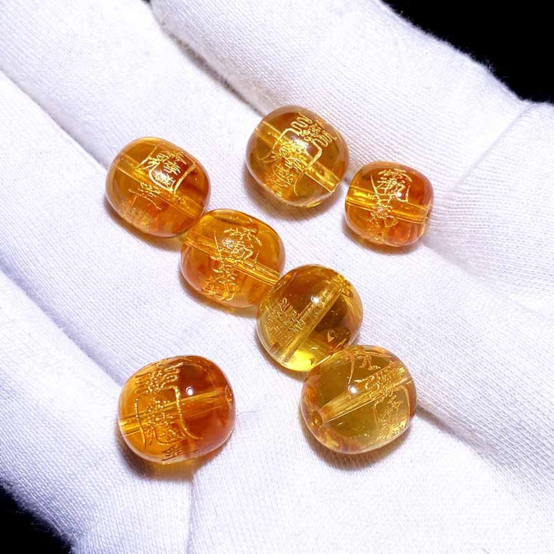 Fiasrel Snake Year Perpetual Beads - Citrine Spacer Beads & Cord Accessories for 2025 Zodiac Bracelet Making