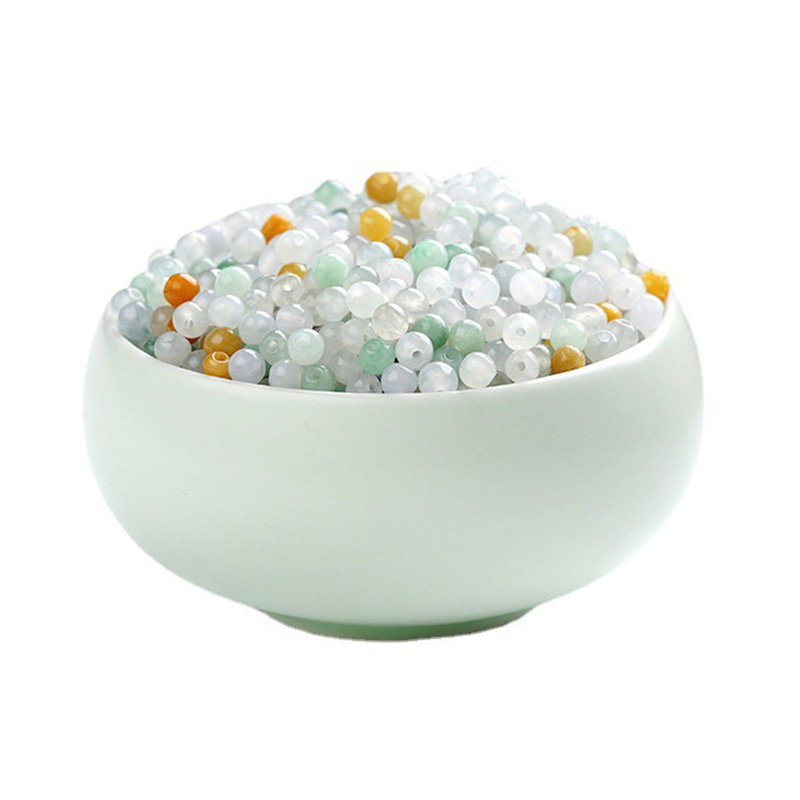 fiasrel 1bundle 3mm-4mmNatural Tri-Color Jadeite Beads Mini Loose Beads for DIY Jewelry Making