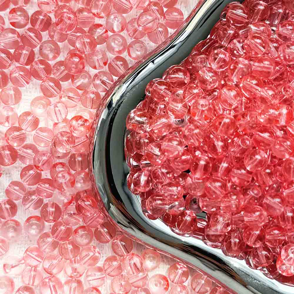 Fiasrel 1bundle 8-10mm Transparent Glass Beads for Handmade DIY Jewelry Making for Bracelets Necklaces Buttons and Decorative Accessories