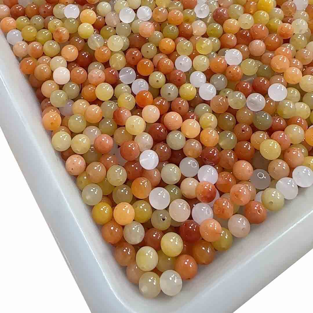 fiasrel 1bundle Natural Golden Silk Jade Loose Beads Handmade DIY Beading Supplies for Bracelets 
