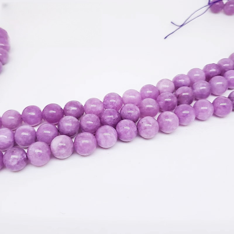 fiasrel 1bundle Natural Lilac Chalcedony Beads DIY Crystal Jewelry Making 