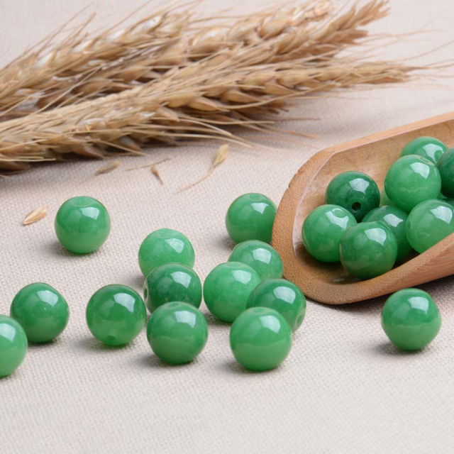 fiasrel 1bundle Natural Jade Beads Fei Cui Ba Mountain Jade Loose Gemstone Beads