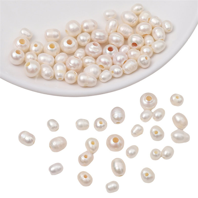 fiasrel 1bundle Natural Freshwater Pearl DIY Jewelry Supplies for Handmade Bracelets & Necklaces
