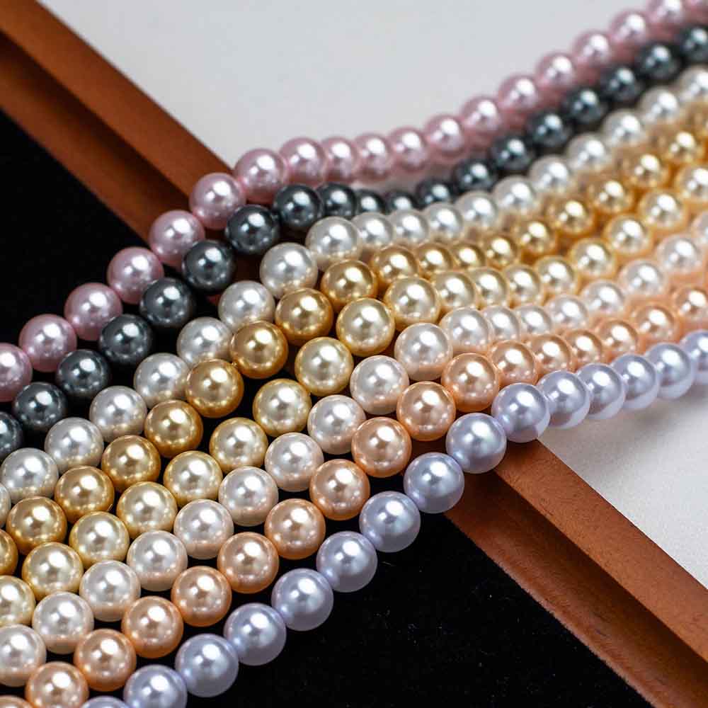 fiasrel 1bundle 4-12mm Crystal Glass Pearl Beads - Simulated Swarovski Pearls & Australian White Loose Beads for DIY Necklace Bracelet Jewelry Making