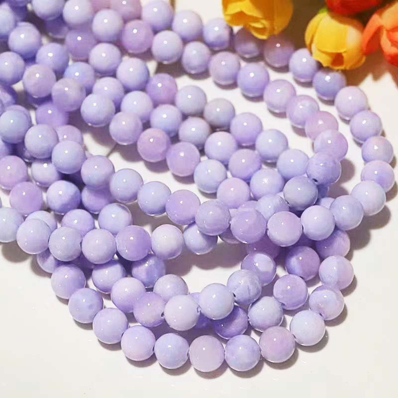 fiasrel 1bundle Natural Starry Sky Purple Jade DIY Bracelet & Necklace Beading Supplies