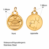 fiasrel 1bundle Stainless Steel Zodiac Charms – 18K Gold Plated Color-Preserving DIY Pendant/Titanium Steel Necklace