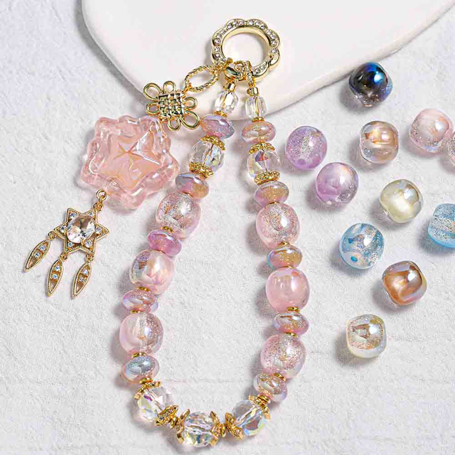 fiasrel Heidi'sStarry Dumpling Beads Set - Loose Spacer Beads for DIY Jewelry Making, Phone Charm Craft Supplies