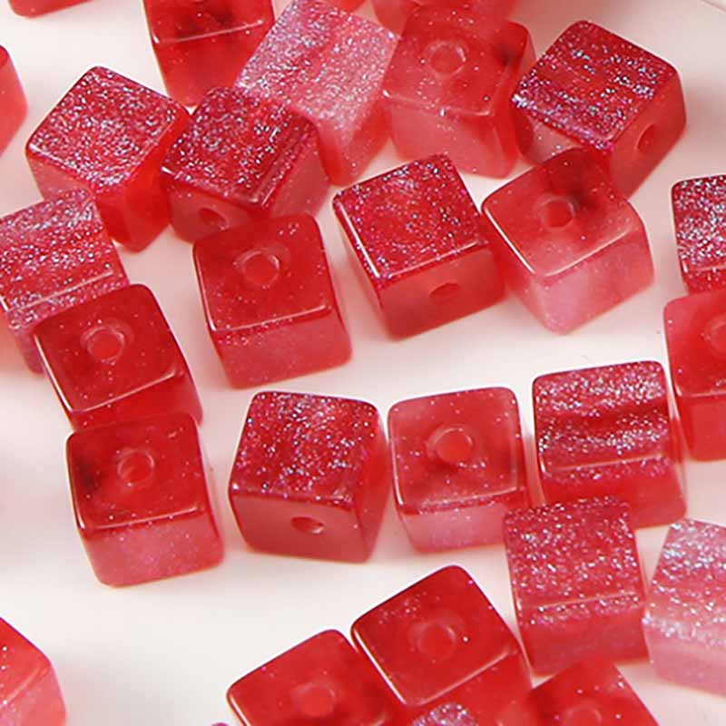 fiasrel 1bundle 8mm Cat's Eye Beads Bracelet Kit - Black Sugar Cube Spacer Beads for DIY Jewelry Making & Phone Strap Accessories