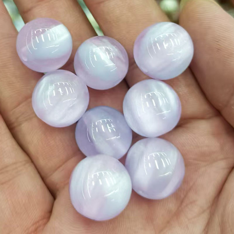 fiasrel 1bundle Cat’s Eye & Shooting Star Fantasy Beads Icy Dual-Color Resin Round Beads for DIY Bracelet Crafting