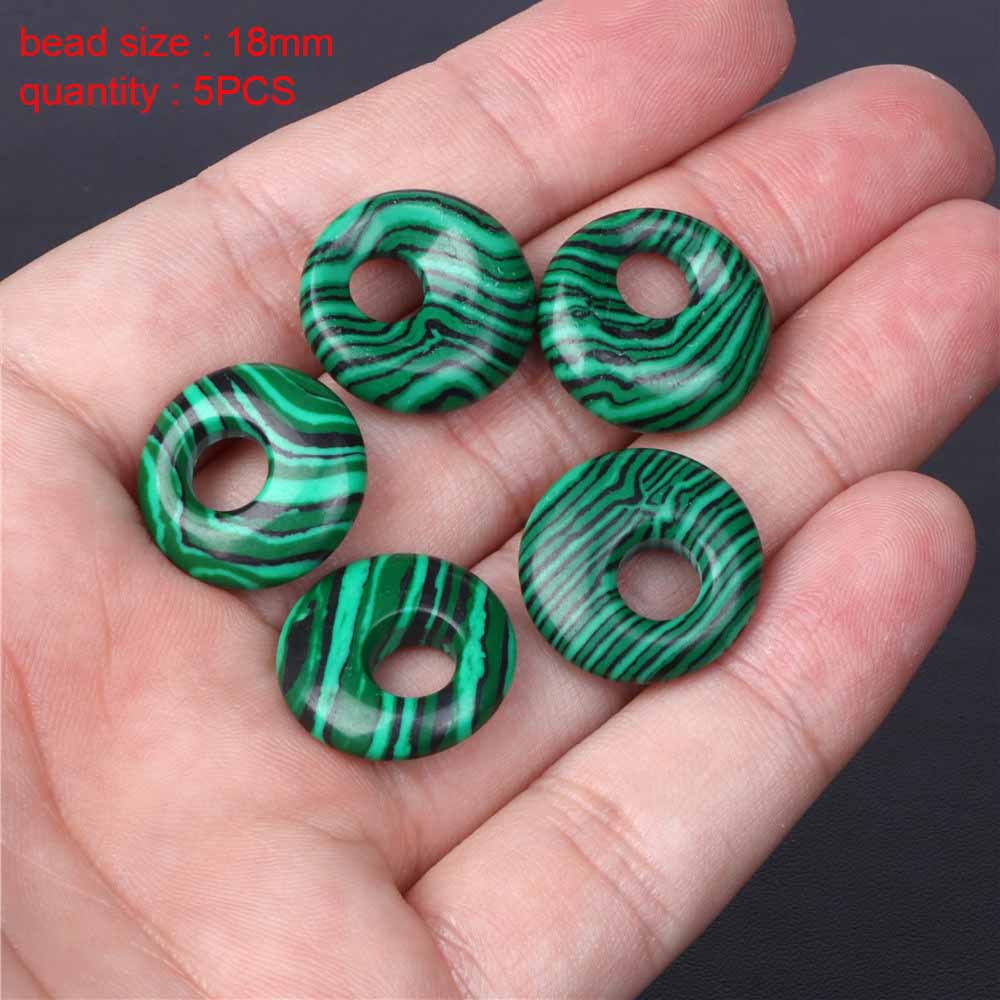 fiasrel 1bundle Natural Malachite Beads Spacer & Abacus Beads with Extra-Large Holes for Bracelets & Necklaces