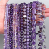 fiasrel 1bundle Natural Amethyst Beads – Faceted Abacus & Round Beads for DIY Bracelet Necklaces