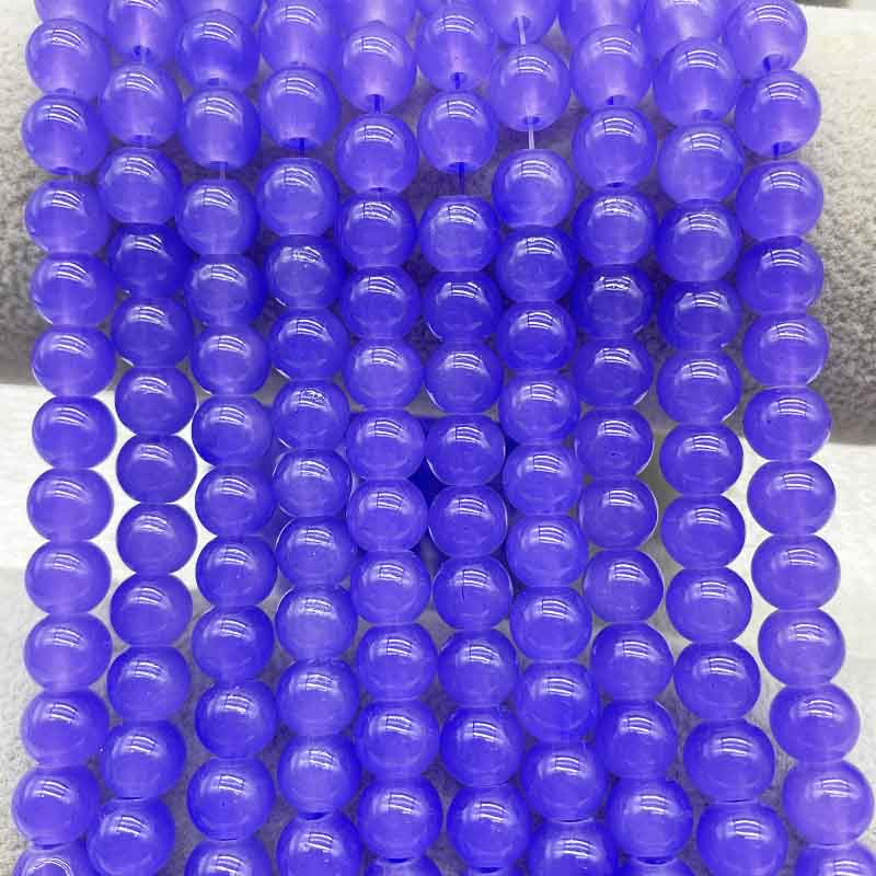fiasrel 1bundle 8mm Fake Jade Glass Beads Round Loose Beads for DIY Jewelry Making