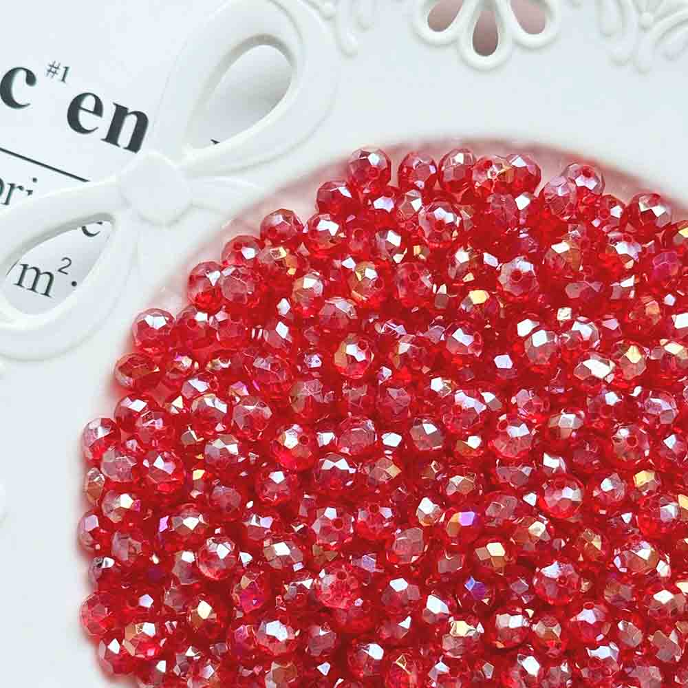 Fiasrel 1bundle 6*8mm Ultra Sparkling Crystal Glass Handmade DIY Accessories – Rhombus Beads Loose Beads Bracelet Spacer Beads