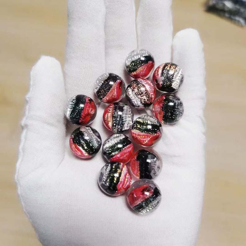 fiasrel 1bundle New Resin Tri-Color Oil Painting Beads Premium DIY Loose Beads for Bracelets Phone Charms & Jewelry Accessories