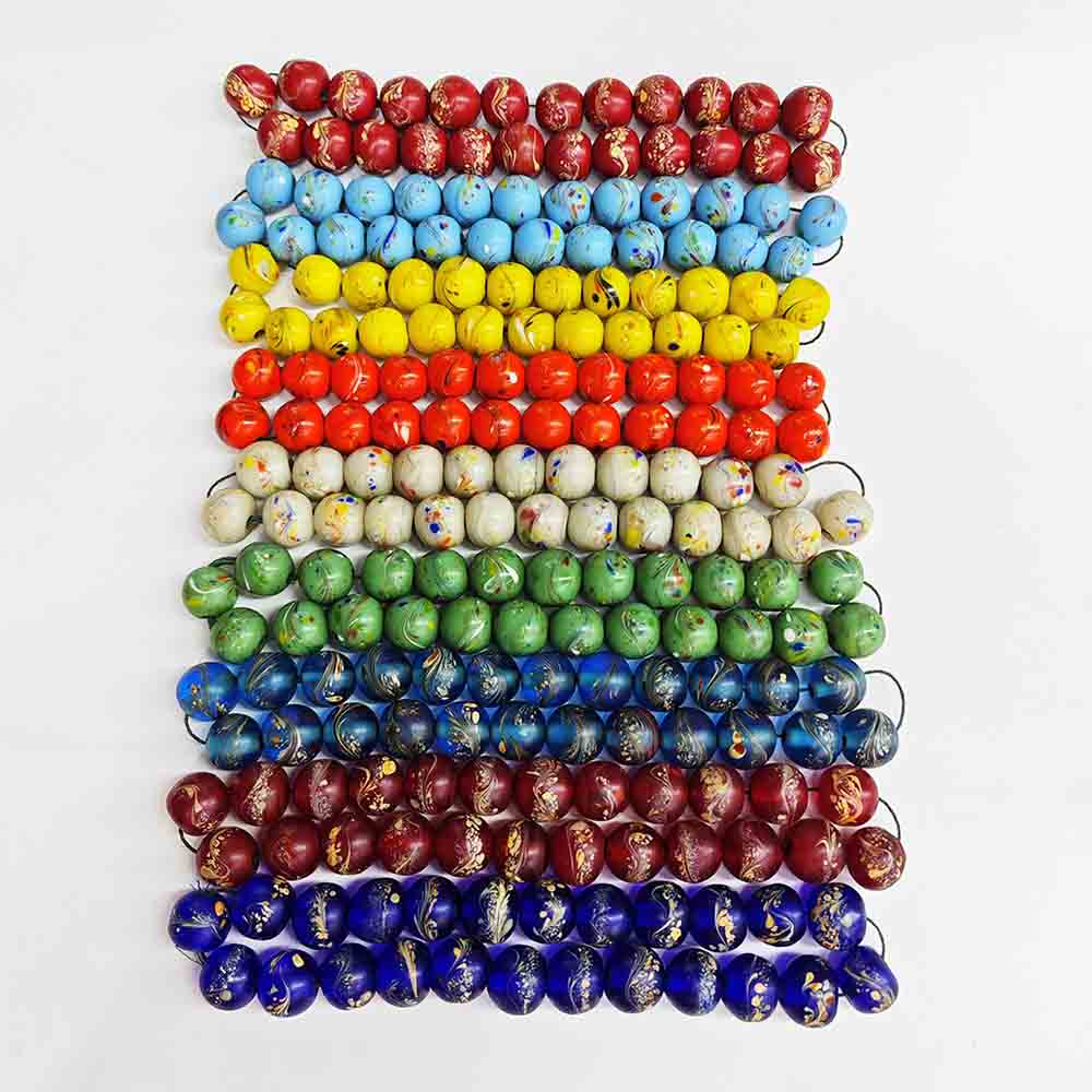 fiasrel 1bundle 12mm Handcrafted Phoenix Tail Pattern Glass Beads - Ancient Technique Colored Antique Loose Beads for DIY Jewelry Bracelets & Necklaces