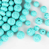 fiasrel 1bundle Turquoise-Pattern Carved Beads - Imitation Turquoise Pumpkin & Dragon Motif Round Loose Beads