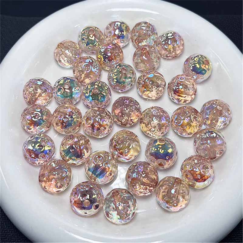 fiasrel 1bundle Iridescent Beads Translucent Meteorite-Effect DIY Beading Supplies for Phone Charms & Jewelry