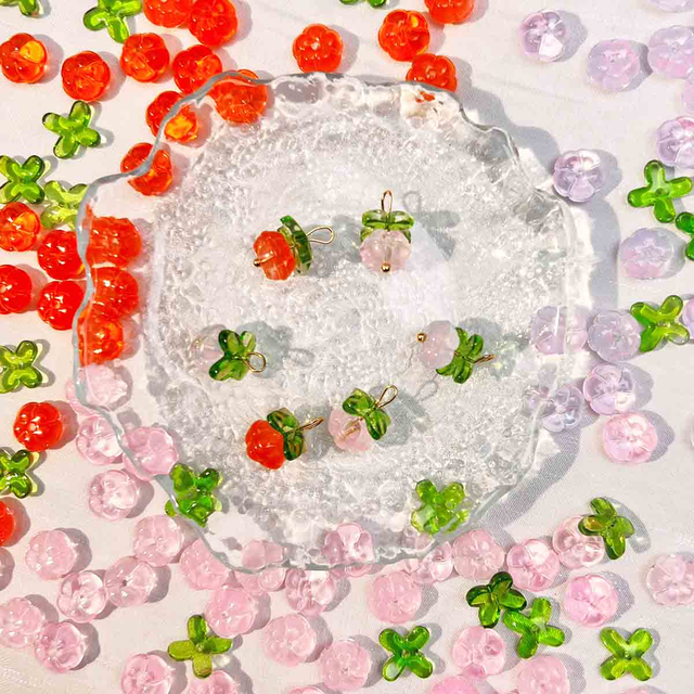 Fiasrel 1bundle 10mm Pumpkin Glass Pendant Beads Handmade DIY Bracelet Accessories Antique Hairpins Wind Chimes Car Hanging