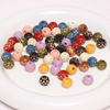 Fiasrel Hand-Carved Wooden Beads with Ethnic Patterns 