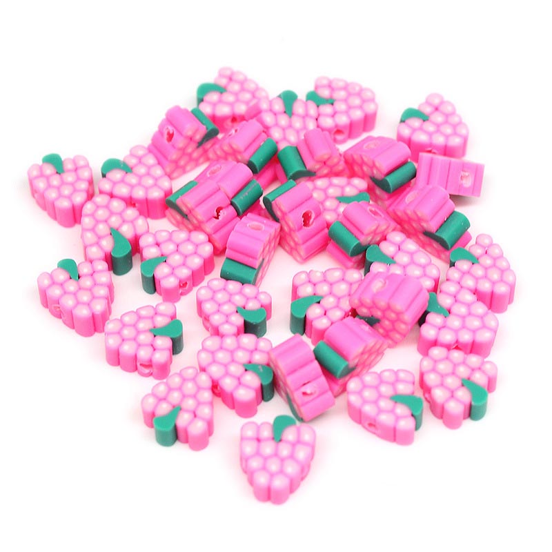 Fiasrel 1000pcs 10mm Fruit soft clay beads - grapes