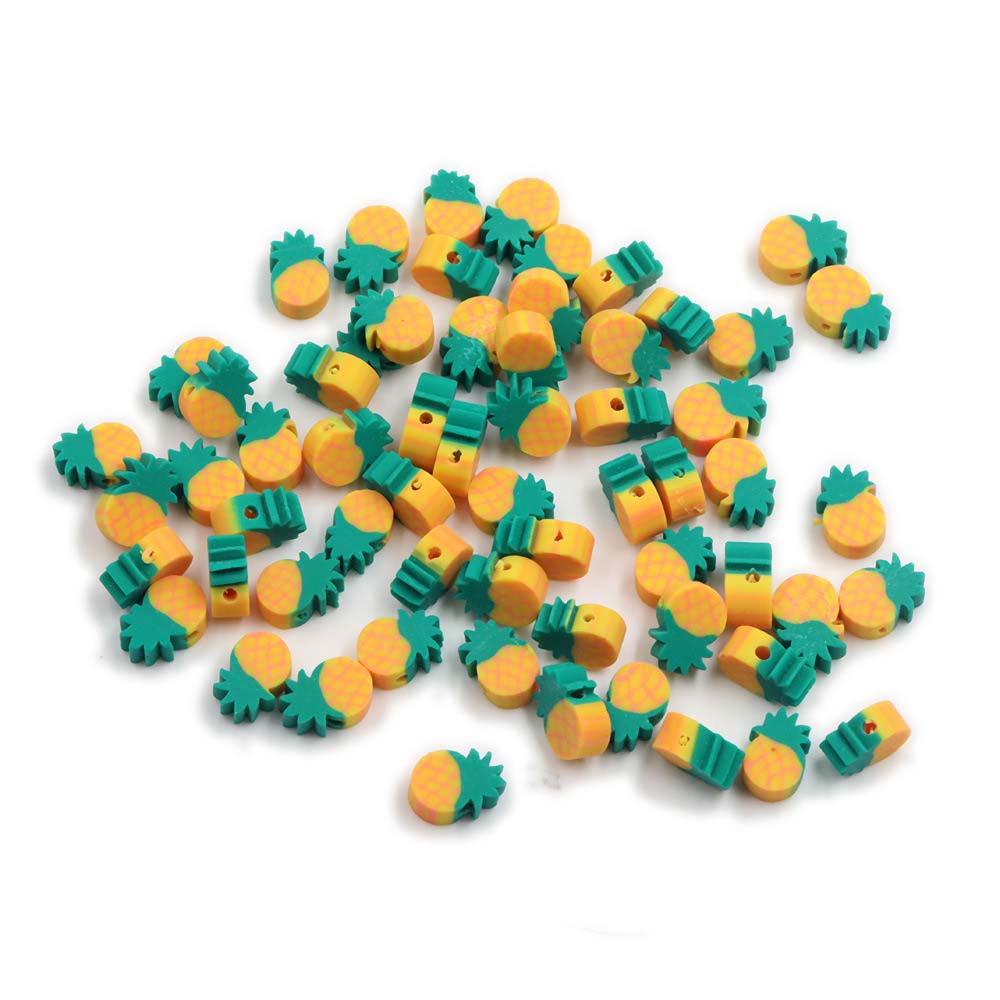 Fiasrel 1000pcs 10mm Fruit soft clay beads - pineapple
