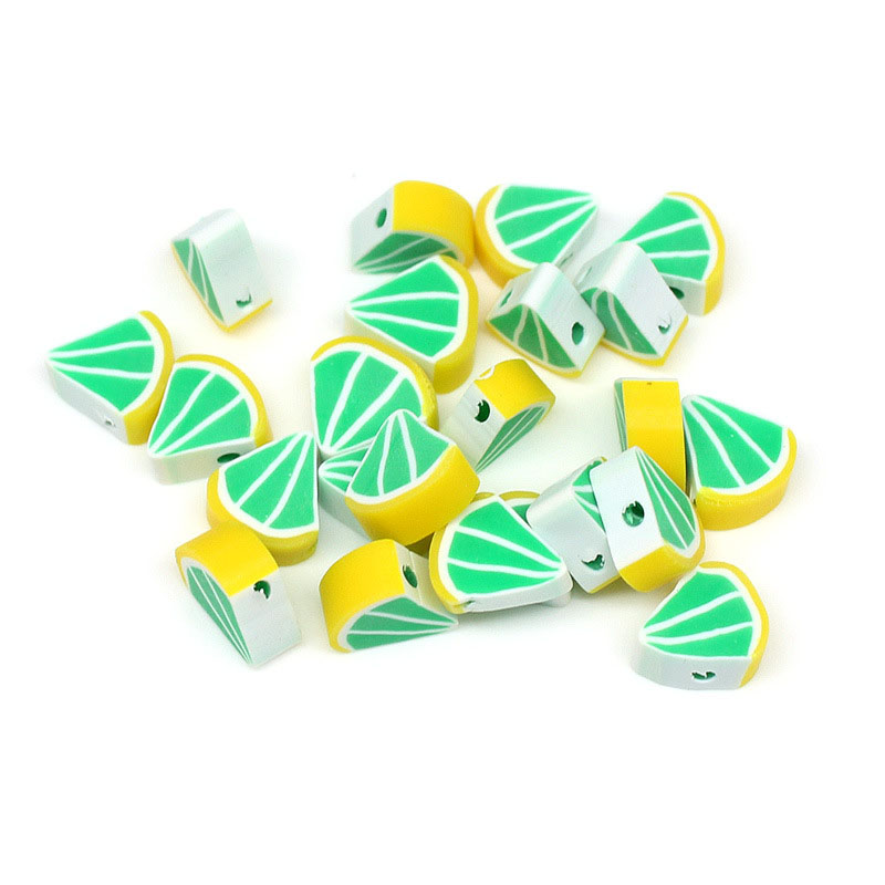Fiasrel 1000pcs 10mm Fruit soft clay beads - lemon