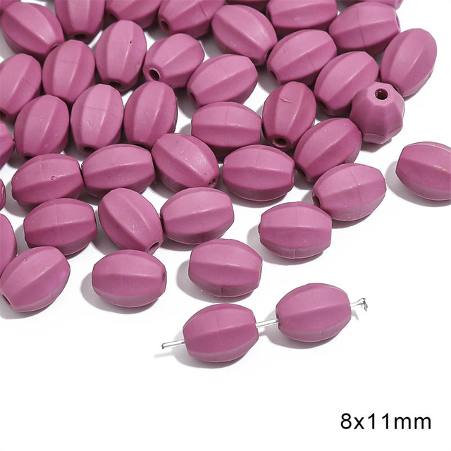 Fiasrel diy matte purple ceramic beads