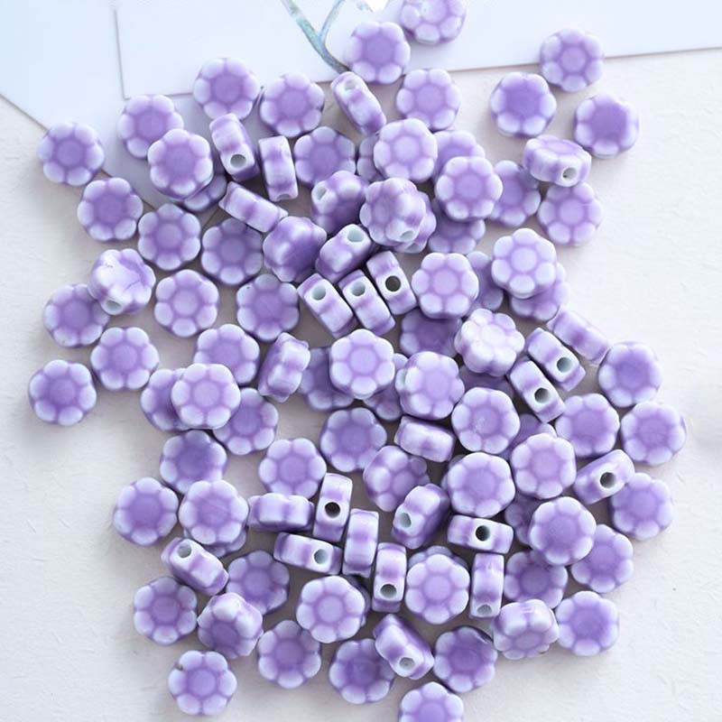 Fiasrel 10pcs Purple series ceramic beads
