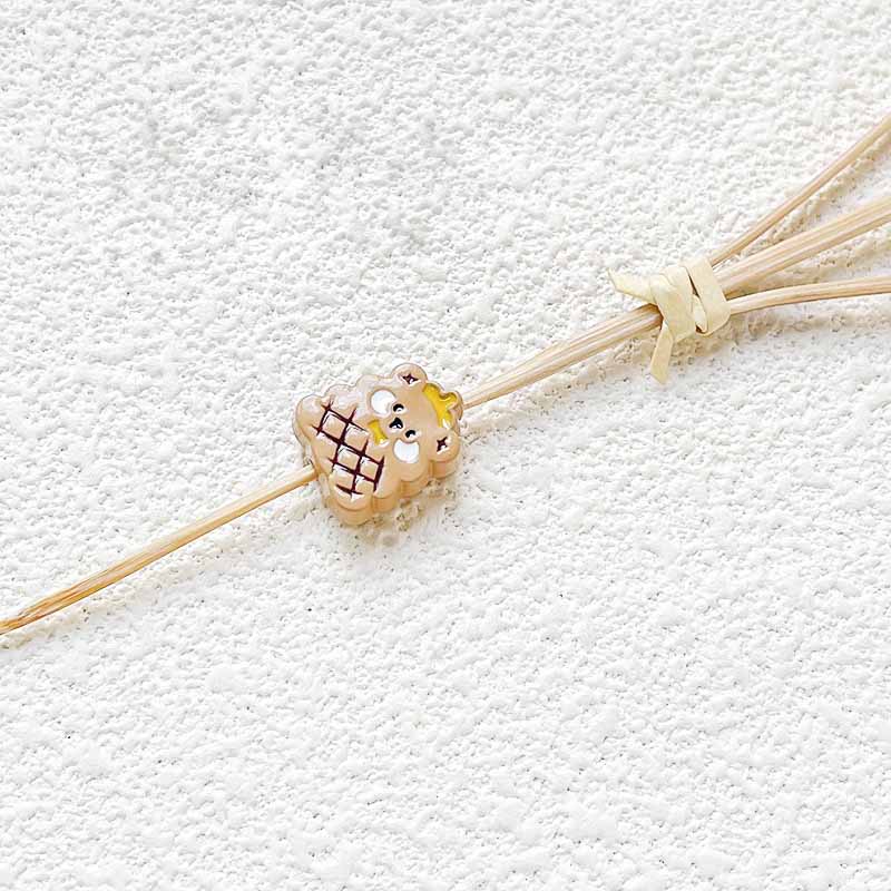 Fiasrel Cute coffee-colored ceramic beads