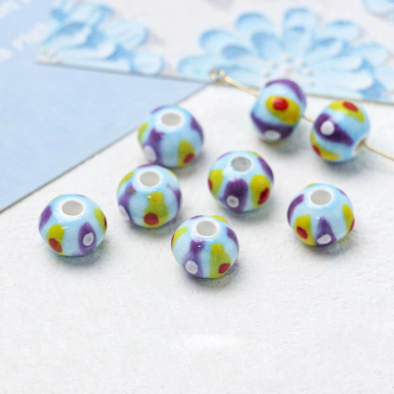 Fiasrel Fresh and delicate geometric patterned ceramic beads