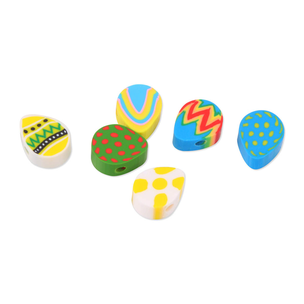 Fiasrel 100pcs Easter egg beads and soft clay beads