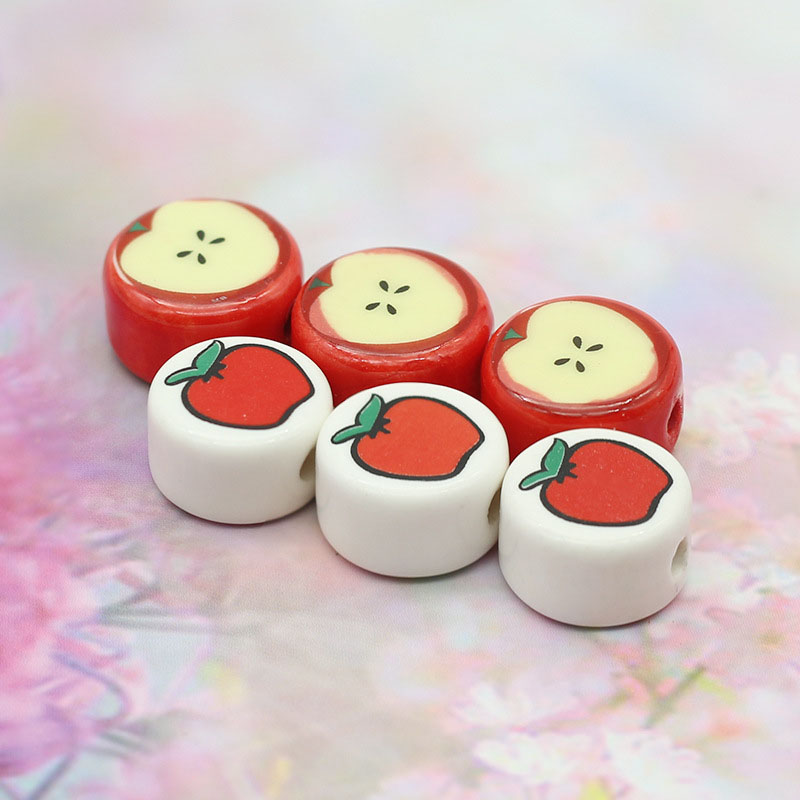 Fiasrel Ceramic Christmas apple beads