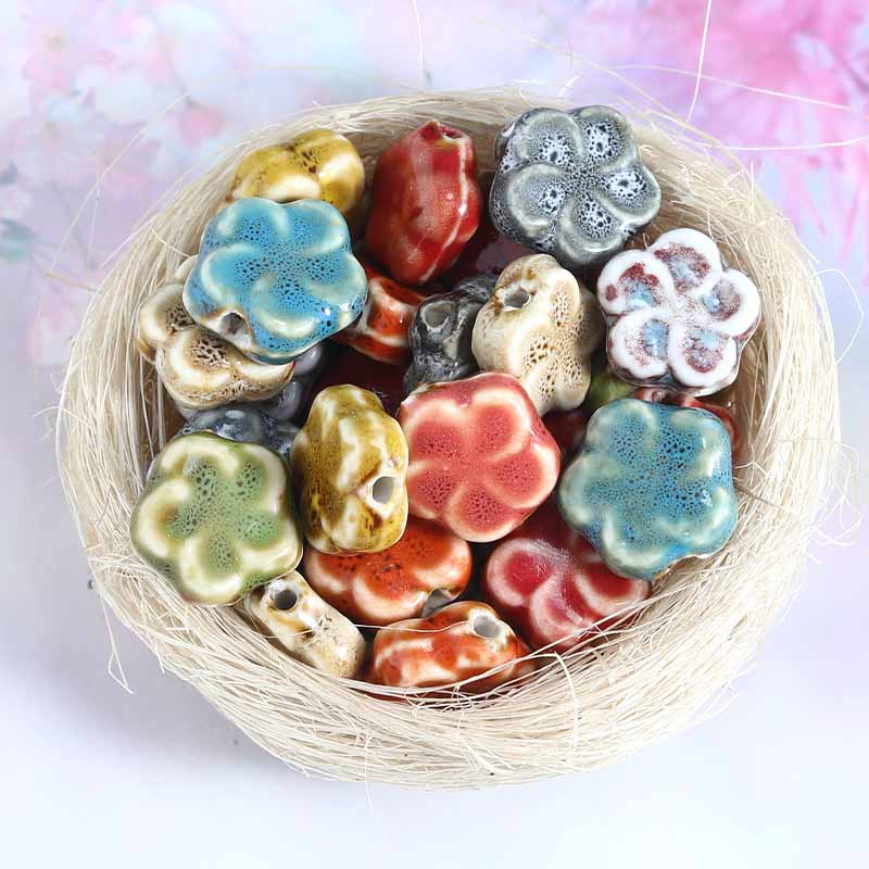 Fiasrel diy flat flake ceramic beads