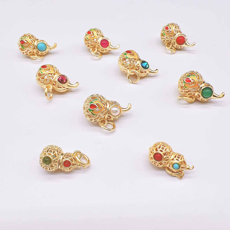 Fiasrel DIY Gourd-shaped gemstone pearl Drop Pendant