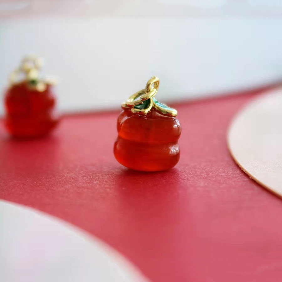 Fiasrel Red agate persimmon Drop Pendant
