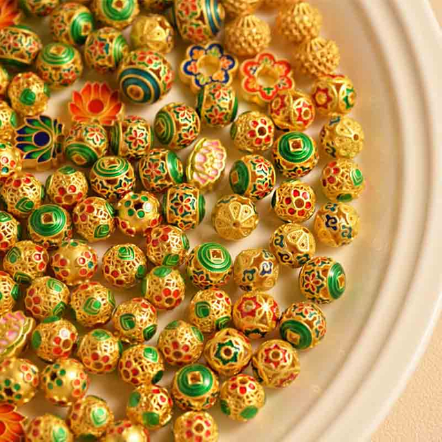 Fiasrel Hollow ball spacer beads-2 Drop Pendant