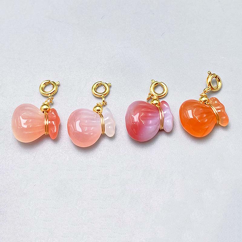 Fiasrel A scarlet agate money bag Drop Pendant