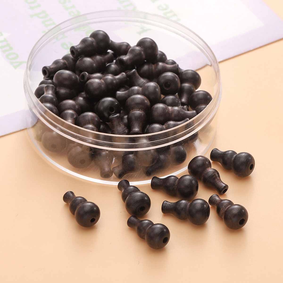 Fiasrel diy natural wooden bead round bead gourd ornaments