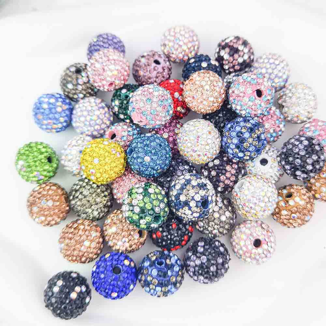 Fiasrel 5pcs Fully diamond K16 diamond balls DIY Shamballa Beads