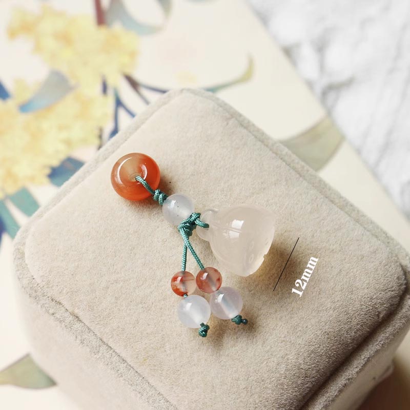 Fiasrel DIY Nan Hong Yellow chalcedony lotus pod Drop Pendant