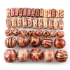 Fiasrel Mixed-style patterned wood beads