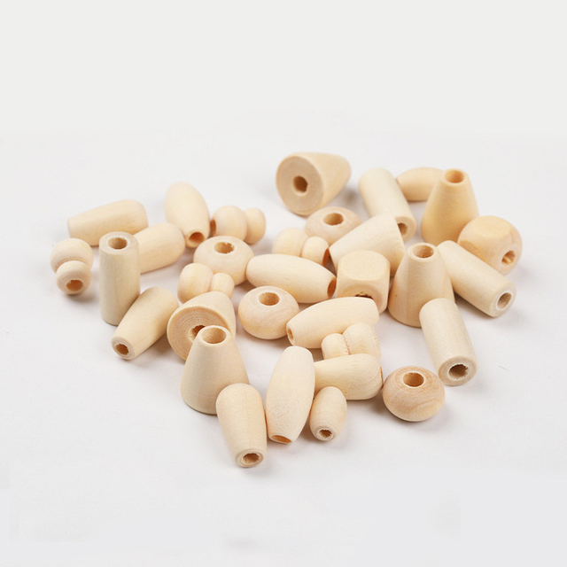 Fiasrel Natural Wooden Irregular Lotus Seed Beads Loose