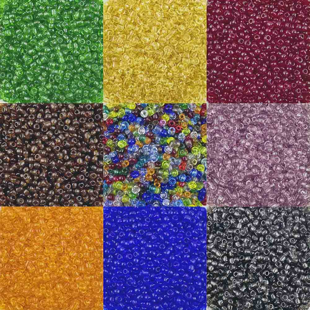 Fiasrel 2/3/4mm Glass Transparent Seed Beads - Bulk Loose Beading 