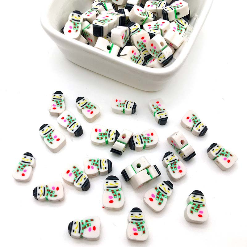 Fiasrel 100pcs Mixed-color Christmas and Halloween soft clay spacer beads