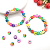 Fiasrel 100pcs Mixed-color cartoon fruit letter soft clay spacer beads